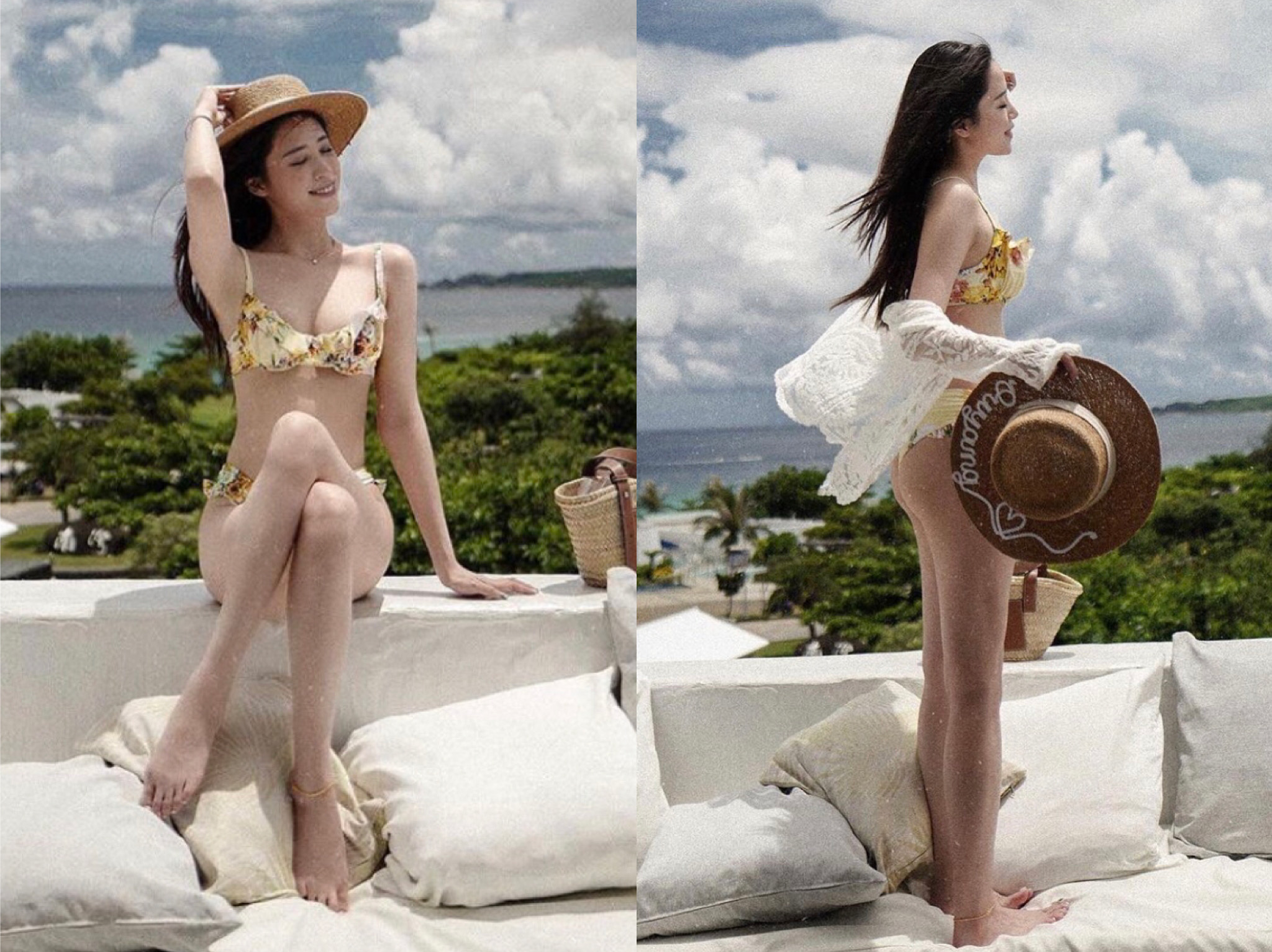 歐陽妮妮開車直奔墾丁渡假，曬性感比基尼照秀美尻。（翻攝自歐陽妮妮IG）