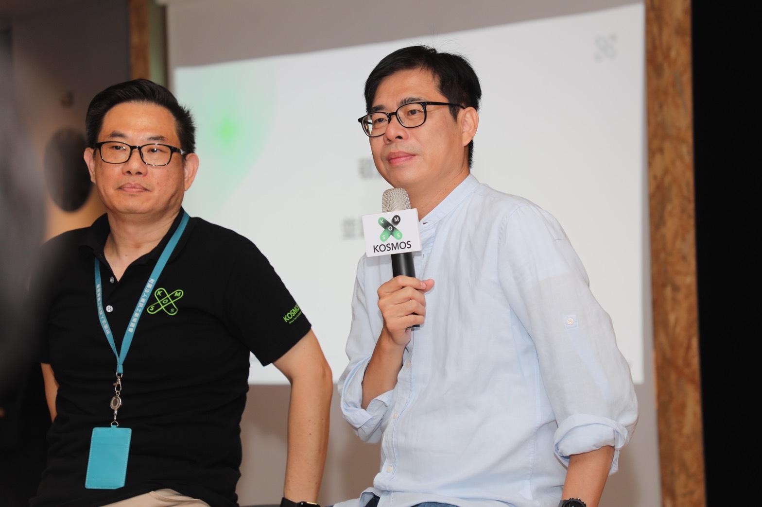 陳其邁今(9日)上午到高雄體感科技園區參訪,回應港版國安法的問題。(翻攝自陳其邁 Chen Chi-Mai臉書)