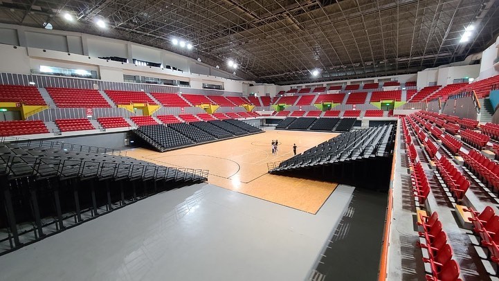 陳建州在臉書分享新竹職籃隊的主場照片。（翻攝自陳建州臉書）