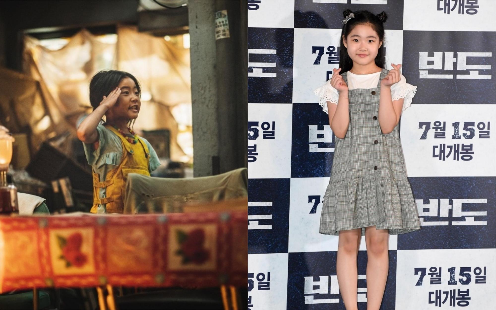 9歲的李濊沅（右圖）在《感染半島》中飾演李貞賢的女兒。（左圖翻攝daum movie，右圖翻攝朝鮮體育）