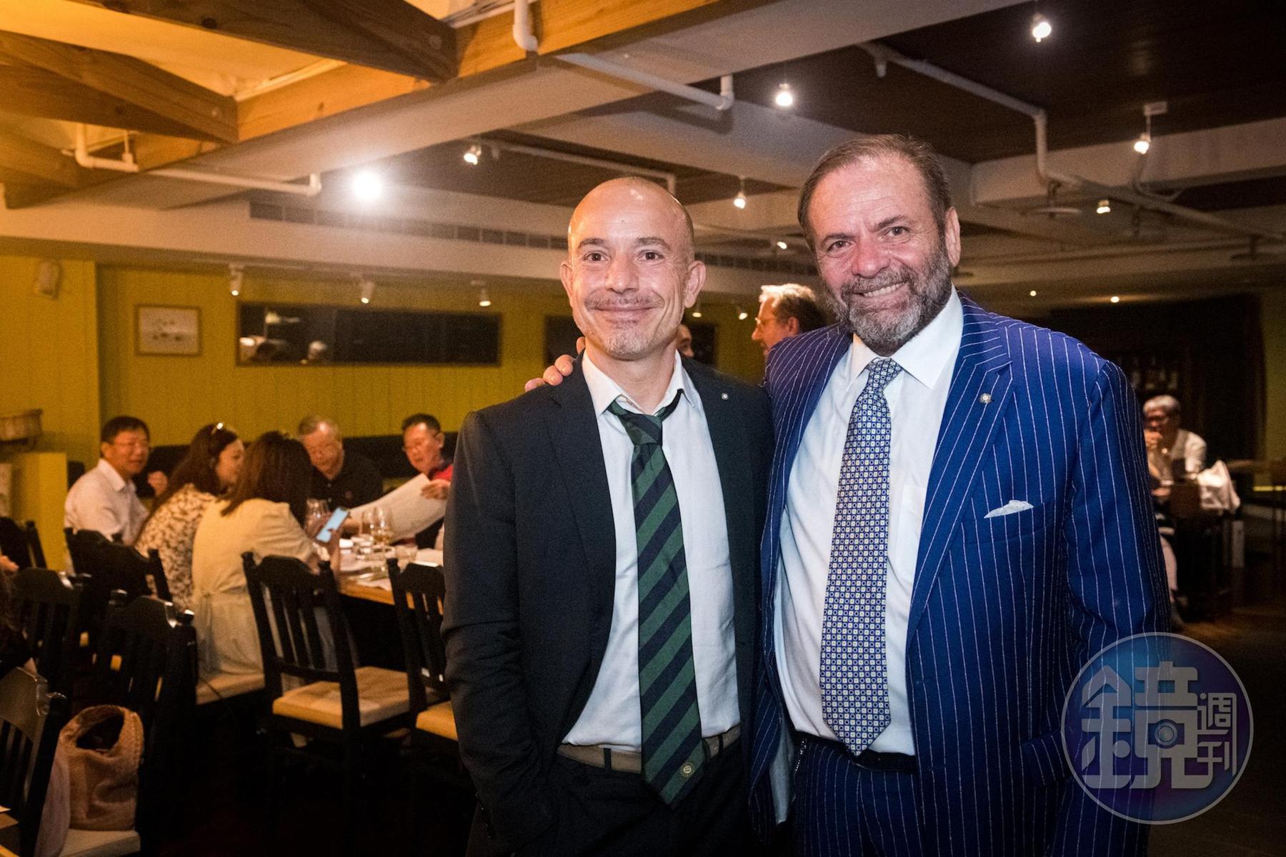 Accademia Italiana Delegazione台灣分部會長Giuseppe Izzo(右)與副會長David Lucchetti均為外商科技產業在台高層,仍為推廣家鄉飲食文化不遺餘力。