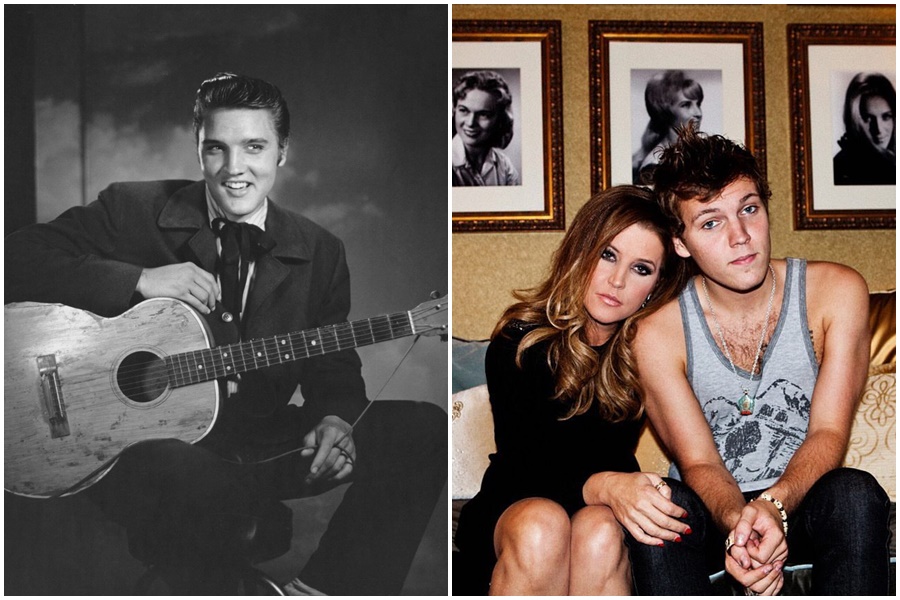 美國搖滾傳奇「貓王」（左）的外孫班傑明（右）猝逝，年僅27歲。（翻攝自Elvis Presley、Lisa Marie Presley IG）