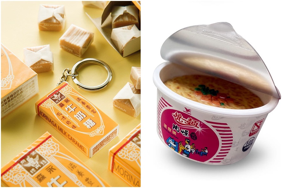 「森永牛奶糖」化身悠遊卡，迷你碗裝統一肉燥麵icash2.0，擄獲許多造型小物迷的心。（翻攝悠遊卡公司、7-11網站）