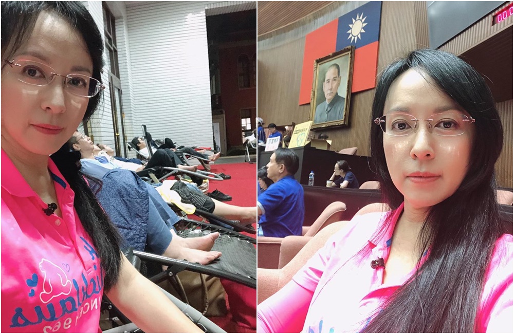 民進黨立委陳瑩笑稱自己的妝和手機電量一樣持久。（翻攝陳瑩臉書）