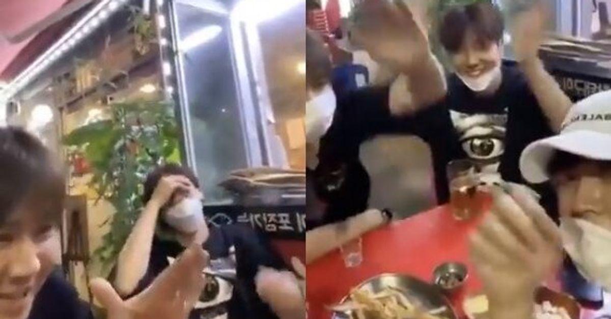 INFINITE隊長金聖圭與南優鉉和自家社長喝酒開直播,因為社長喝茫言行過度被批評。(翻攝自影片)
