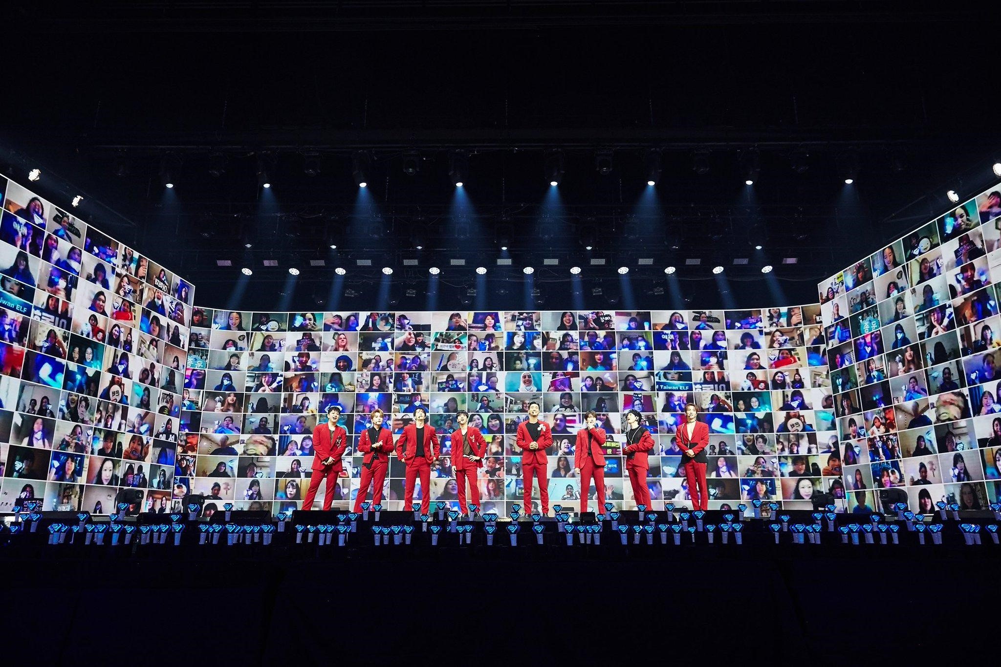 「Super Junior」舉辦線上演唱會「Beyond LIVE」，透過直播方式與全球粉絲互動。（翻攝SMTOWN Twitter）