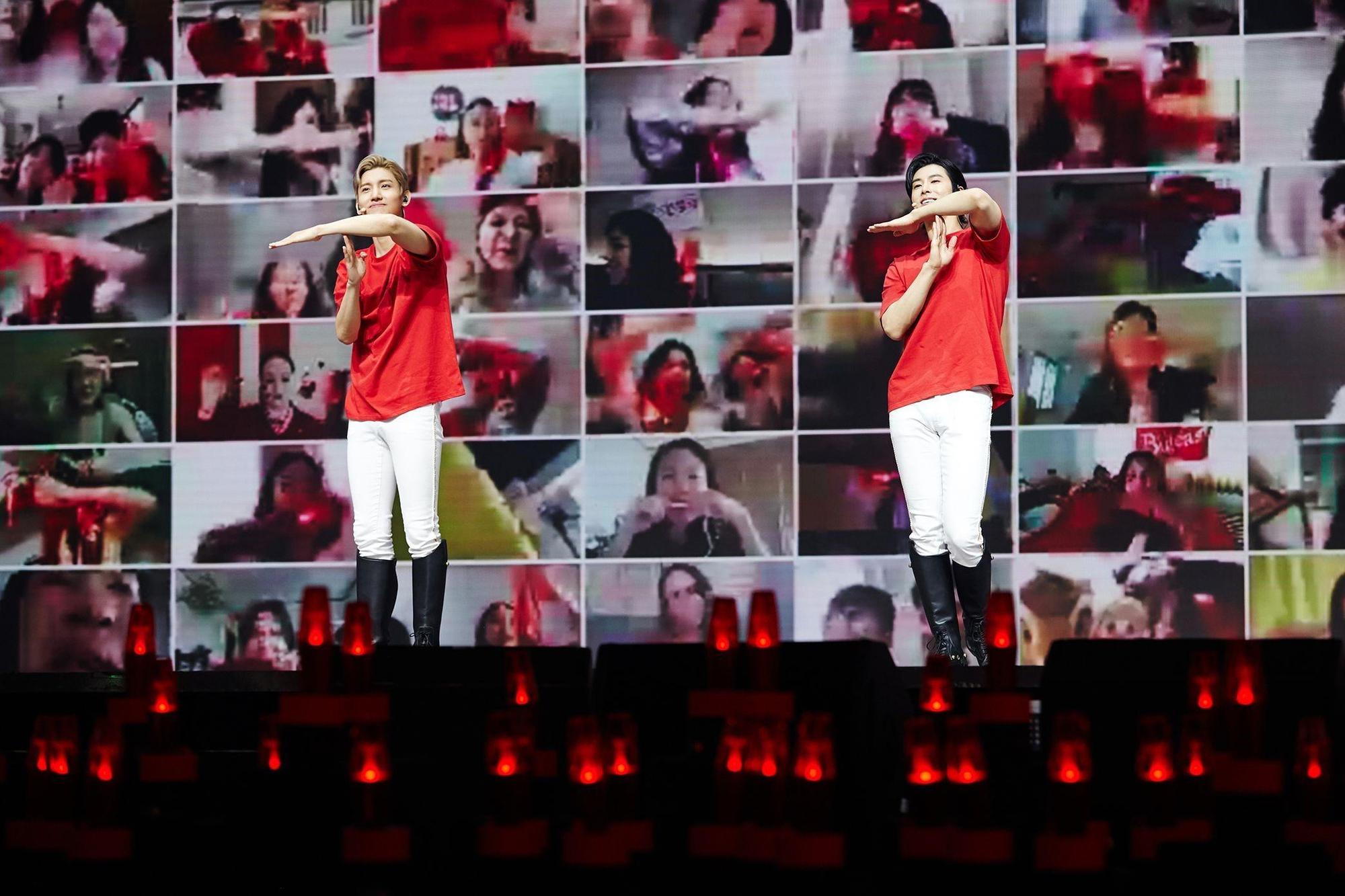 「東方神起」透過「Beyond LIVE」彌補了無法至日本慶祝出道15周年的遺憾。(翻攝thetv.jp)