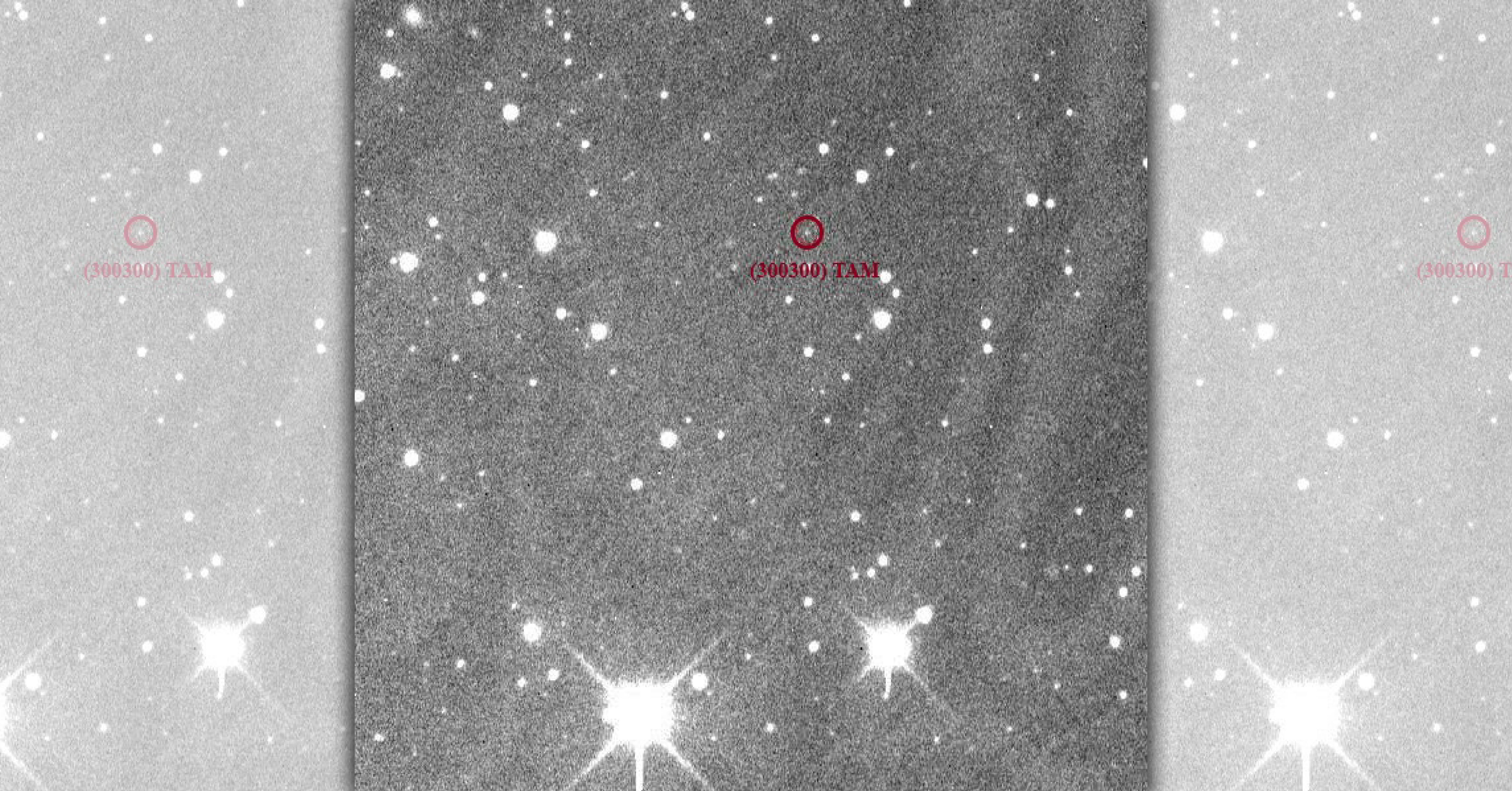 永久編號為300300號的小行星，正式被國際天文學聯合會命名為TAM，即為「臺北天文館」的縮寫。（美國太空總署噴射推進實驗室／台北天文館提供）