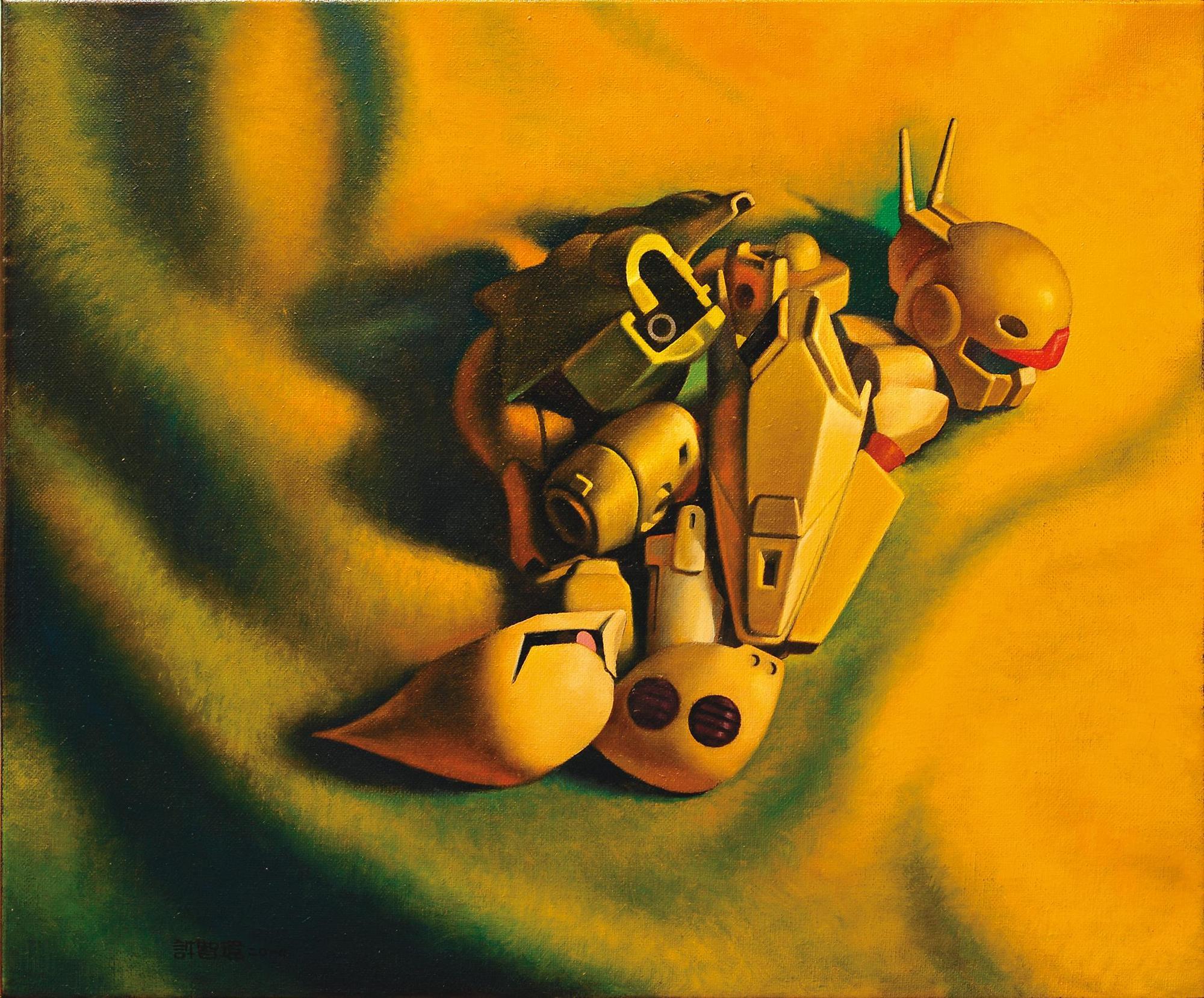 作品「龜山島的日出」（2015媒材：油畫，畫布，尺寸：45.5×38公分。許智瑋提供）