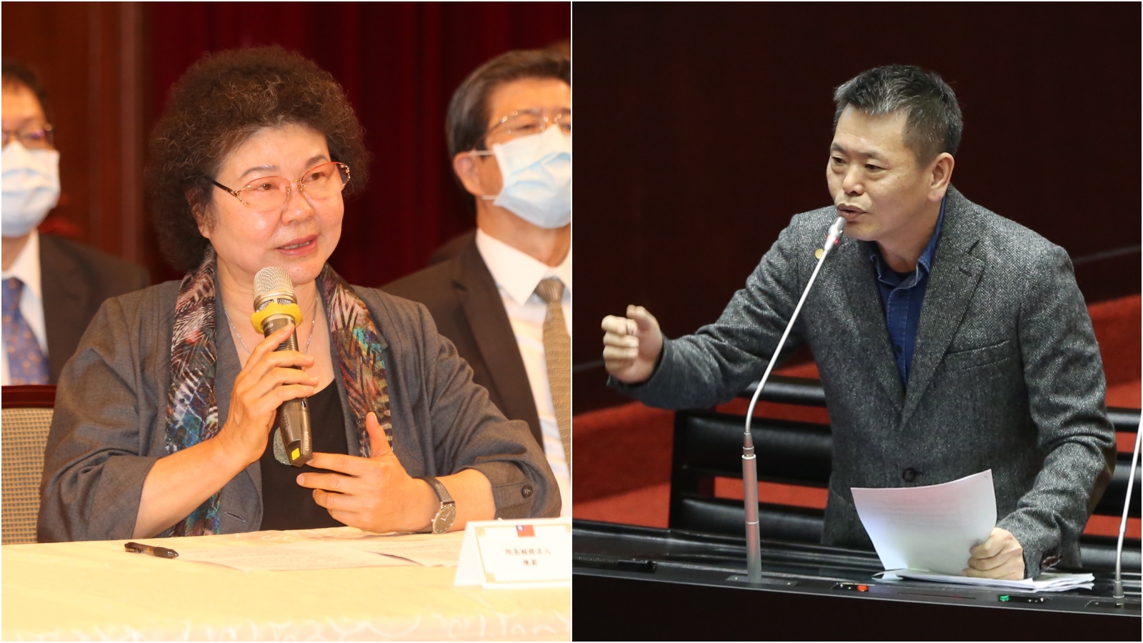 國民黨團總召林為洲（右）日前在政論節目上坦言，陳菊本身沒有案子在監察院被調查，他們針對的是她的團隊。（賴智揚／翁睿坤攝）