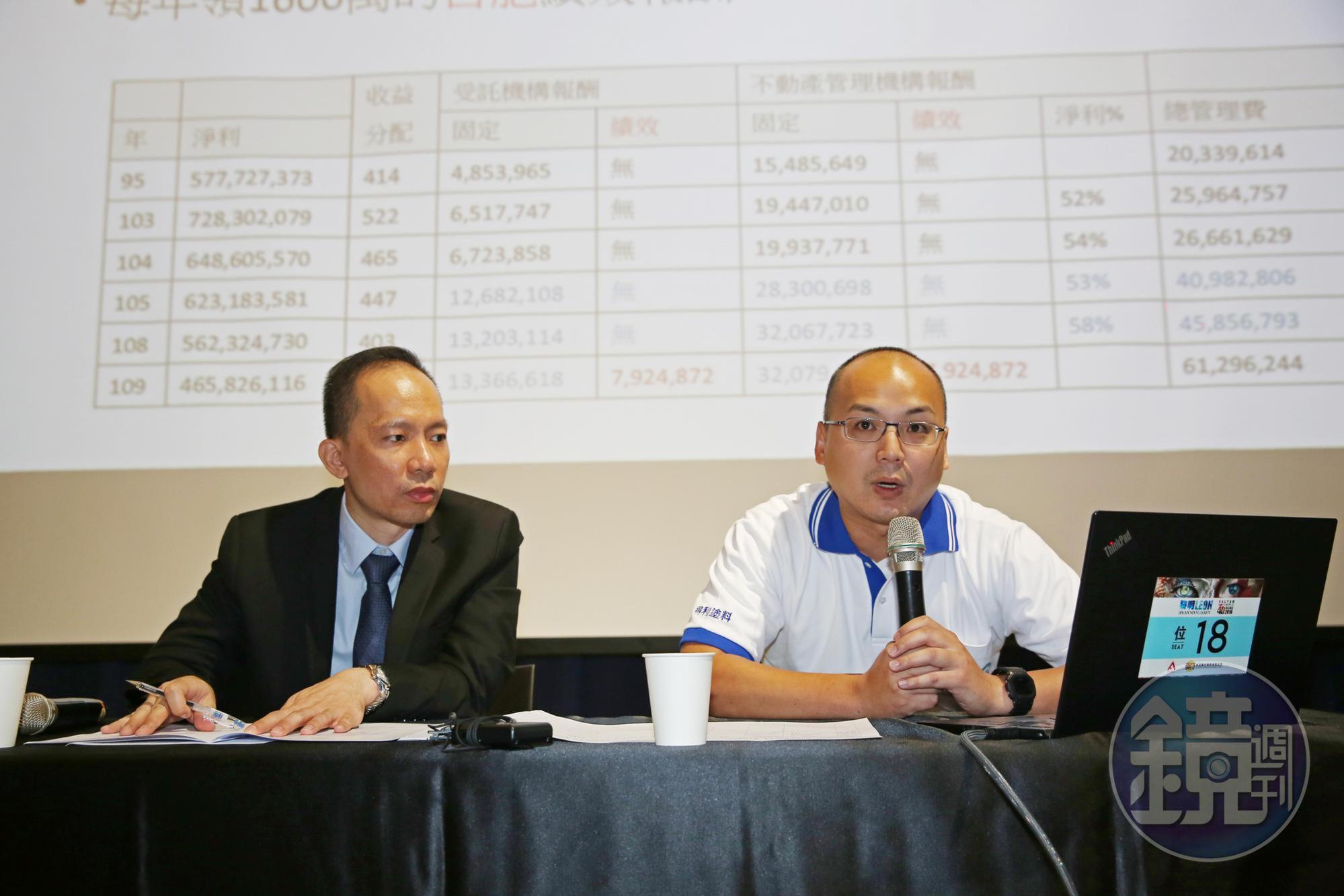 小股東Jason今天和律師一同出面，痛批投資人權益遭損害。