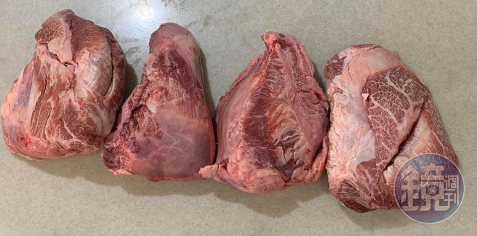 準備澳洲和牛臉頰肉4塊。