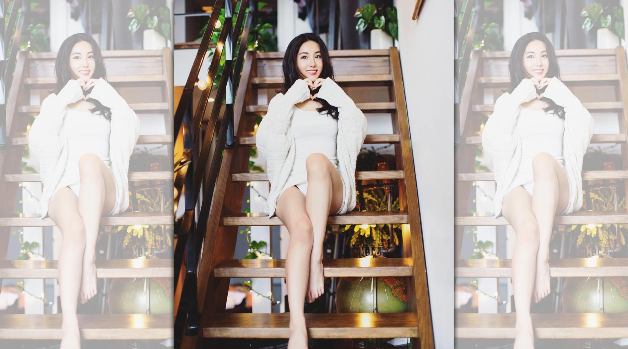 直播主林昀佳擁有甜美外型與姣好的身材。（UP直播提供）