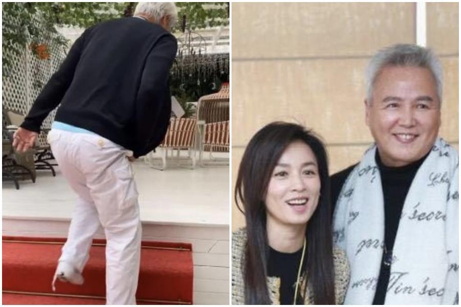 林瑞陽日前行走不便的影片在網上瘋傳,與他之前氣色紅潤的樣子形成對比。(翻攝自微博)