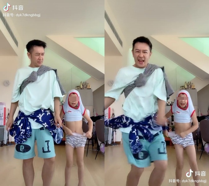 陳浩民待在家時，還開抖音與小孩錄跳舞影片。（網路圖片）