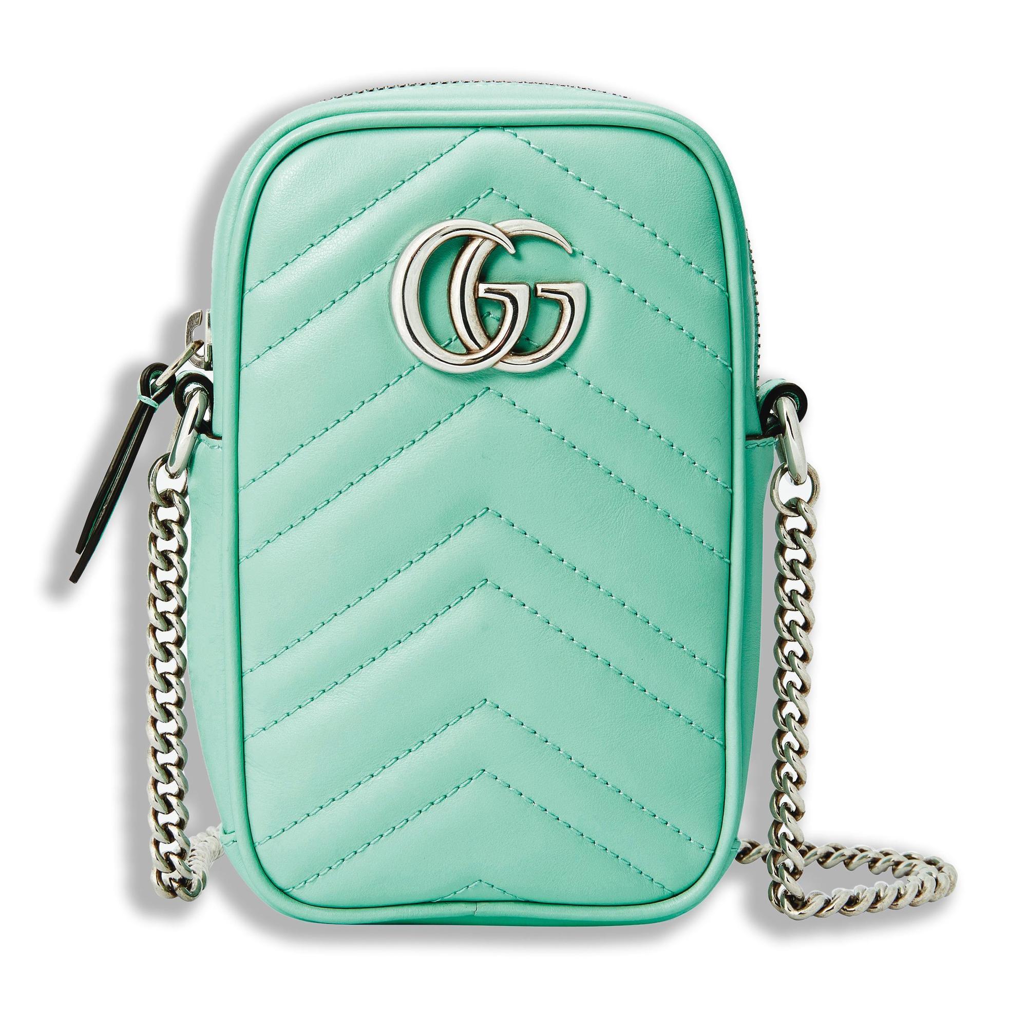 粉綠直式鍊帶包 NT$27,900(GUCCI提供)