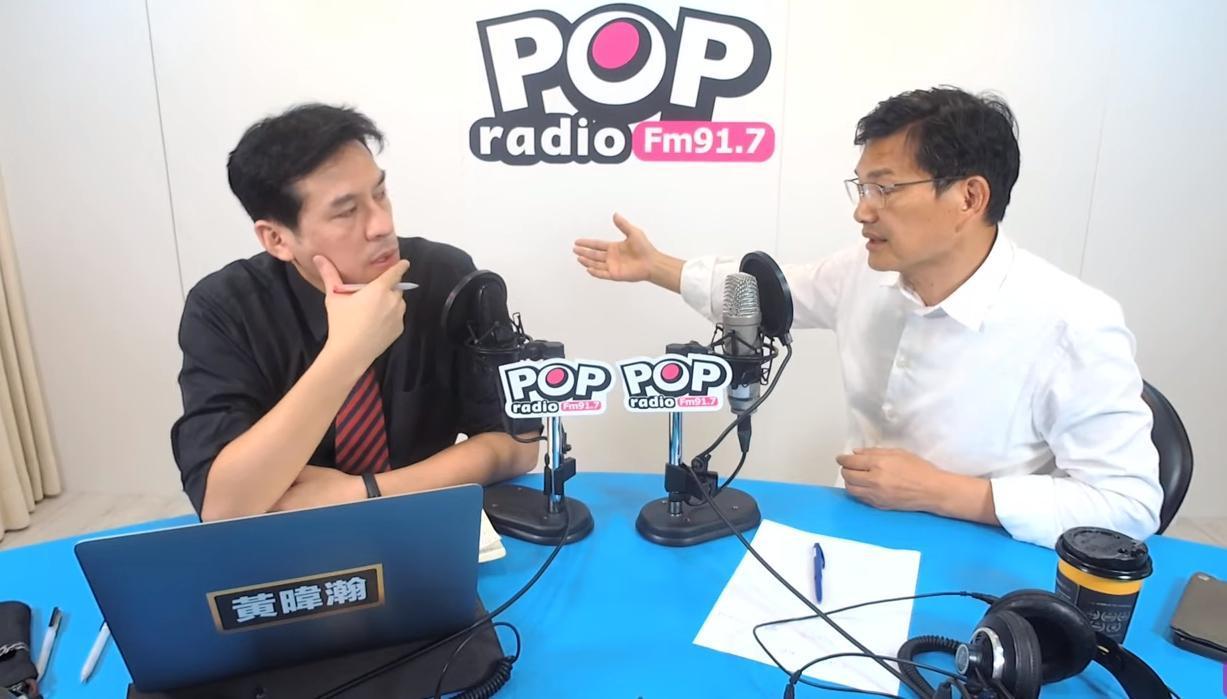 吳益政接受黃暐瀚專訪,認為國民黨派出李眉蓁是在害她。(翻攝自POP Radio聯播網 官方頻道YouTube)