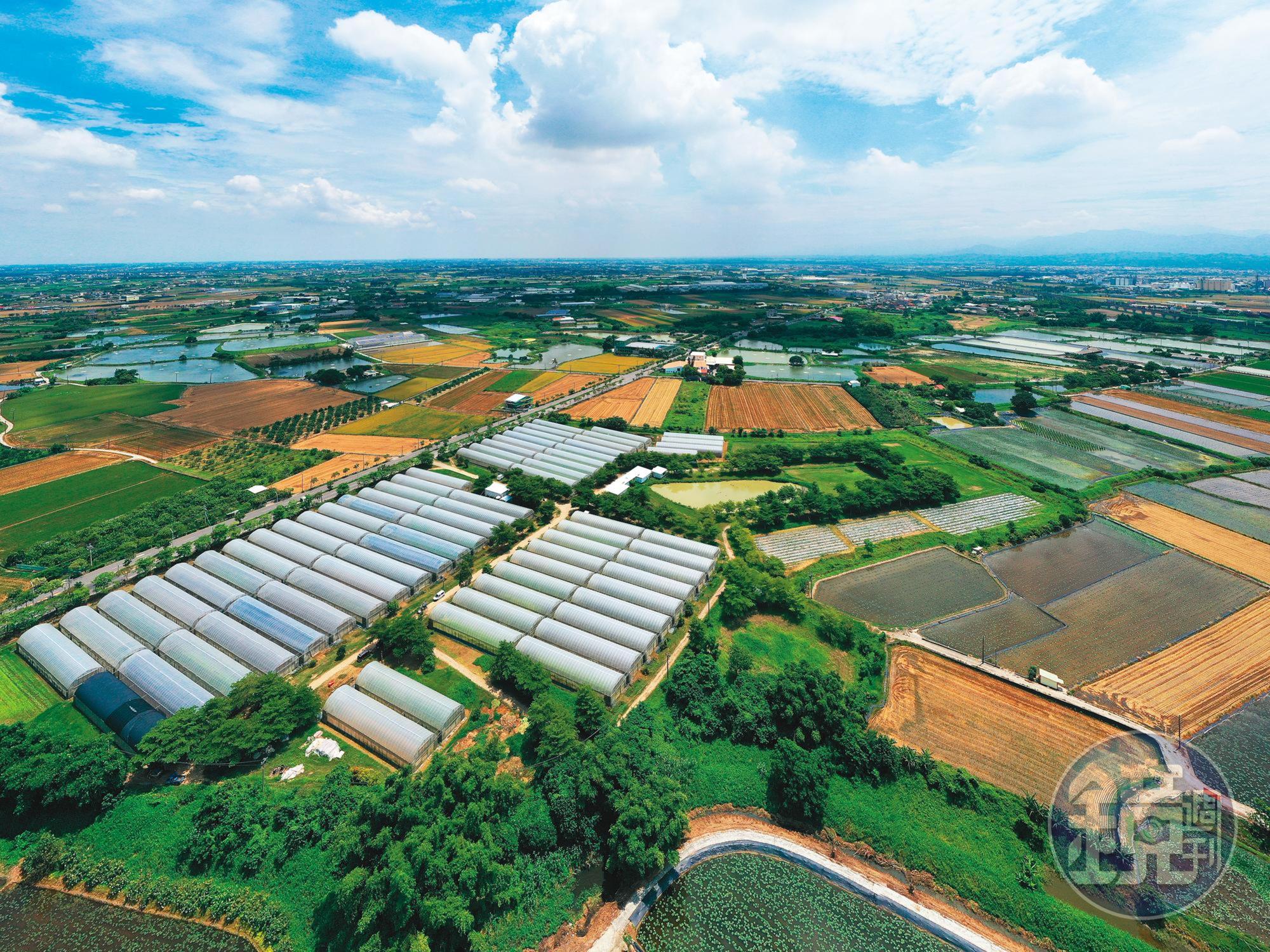 廣達7.6公頃的時生永續農場,溫網室設施就有74座。
