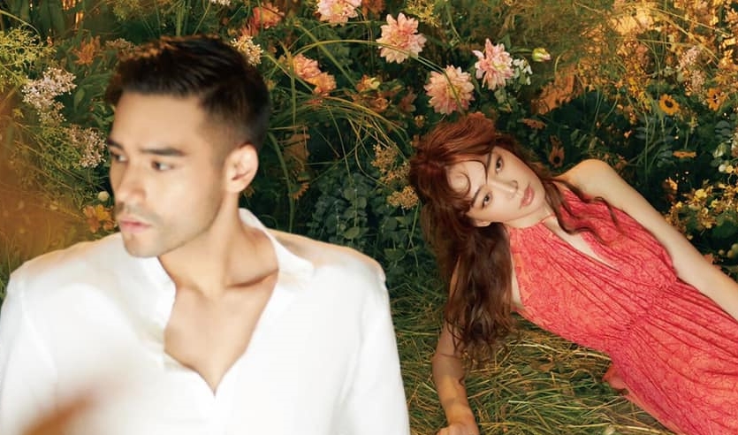 王心恬與帥氣男模拍照，卻不自肥，距離遠遠沒有接觸。（NAMUA那木瓦提供）