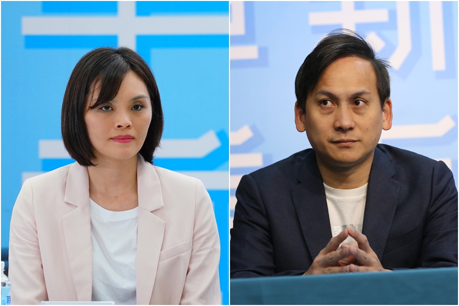 本刊爆出李眉蓁（左圖）碩士論文高達96％的頁數抄襲他人著作，同黨議員葉元之（右圖）呼籲李眉蓁趕快道歉。