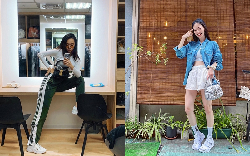 吳卓源（左）、曾之喬（右）分別以MIUMIU可芙手提肩背包作為搭配行頭，NT$53,000。（MIU MIU提供）