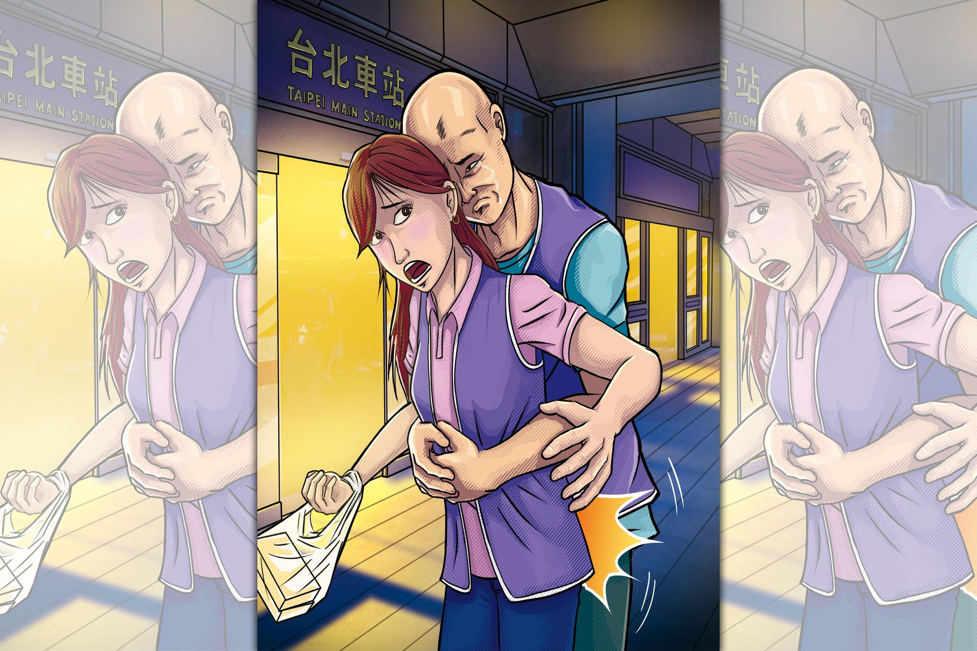 A男發放愛心便當時,藉故擁抱女志工,下體卻勃起。
