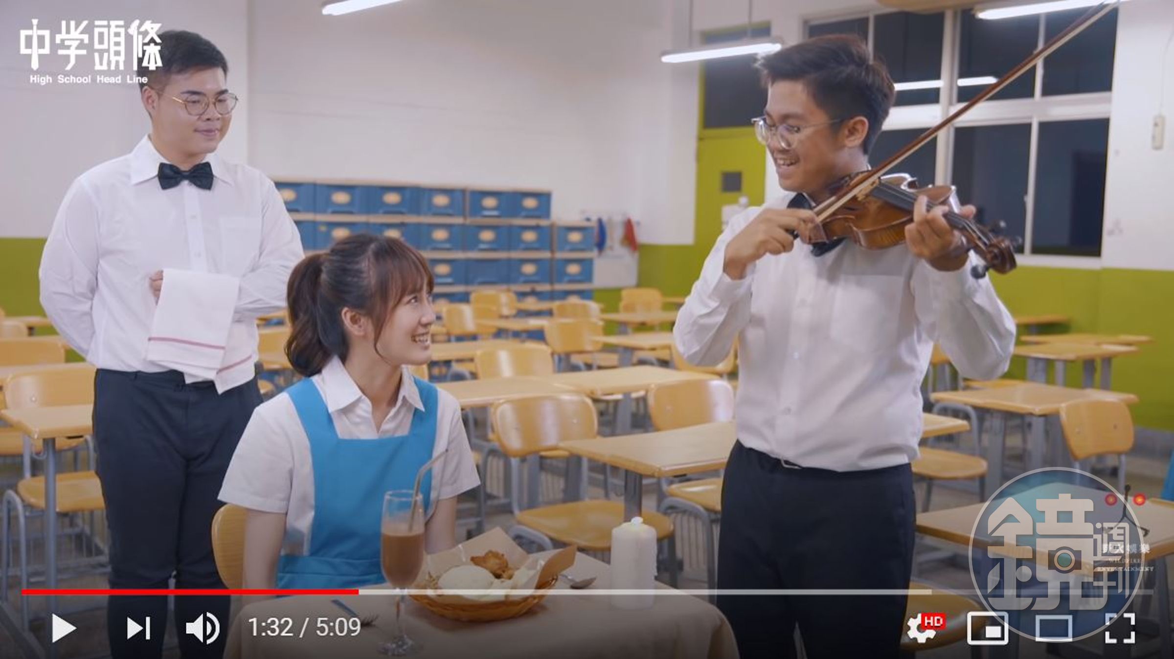 新校園女神立欣魅力無法擋，片中飽受男演員「寵愛」，也帶動影片2日觀看數爆衝40萬。