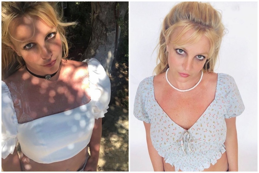 西洋流行天后布蘭妮近期傳出精神出狀況,在Instagram一連串詭異的自拍照。(翻攝自Britney Spears Instagram)