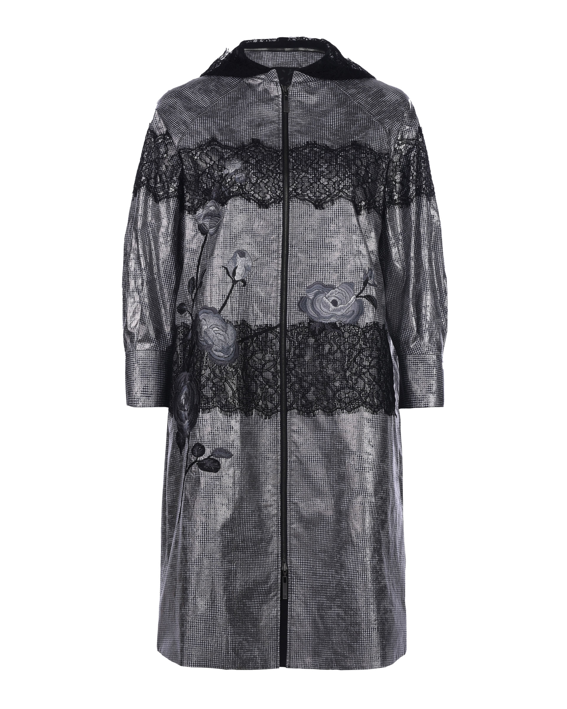 蕾絲拼接長版外套 NT$44,800(夏姿.陳提供)