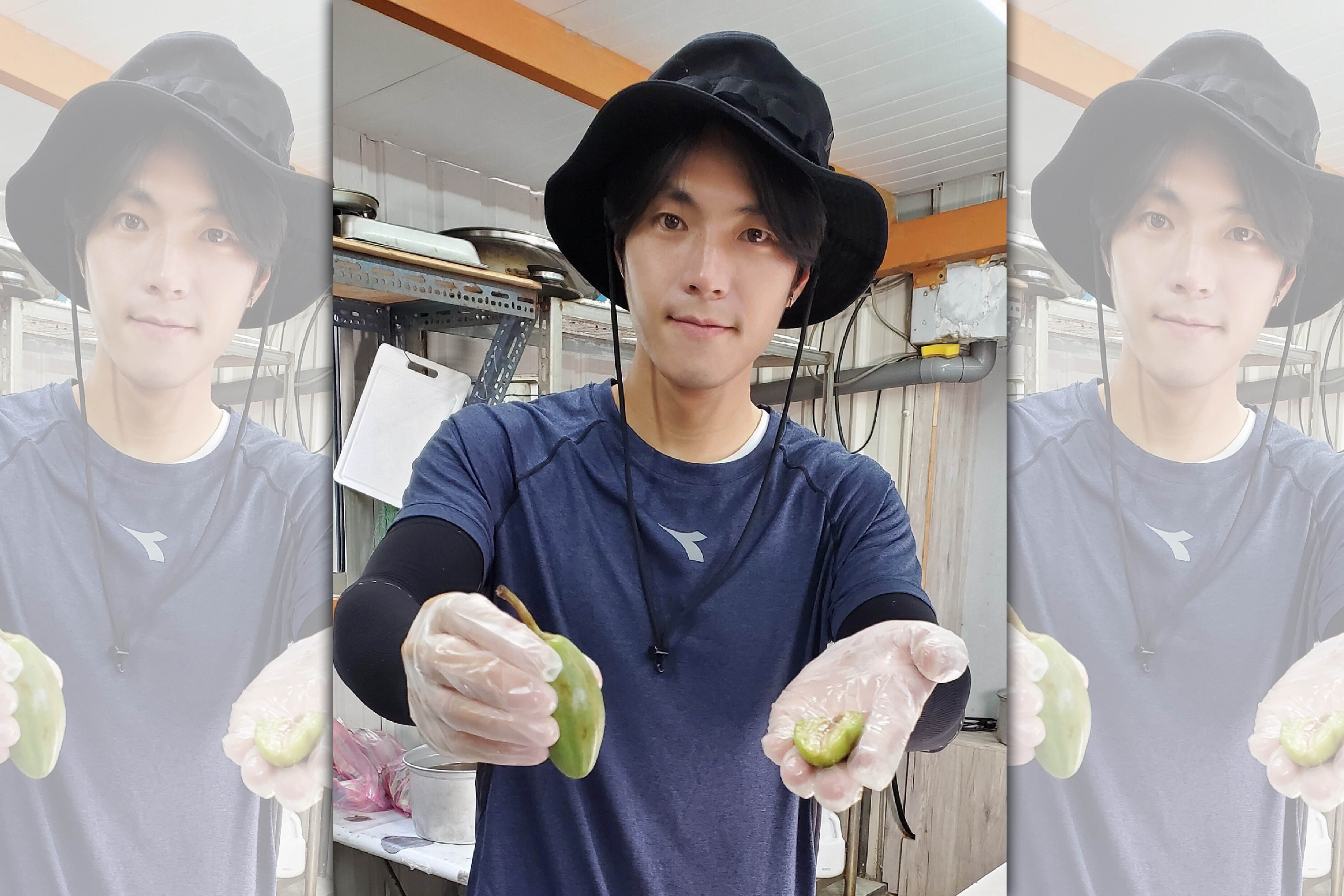 唐振剛嚐綠島美食「臭屁梭」， 讓他在這趟外景成了名副其實的「放屁精」。（八大提供）