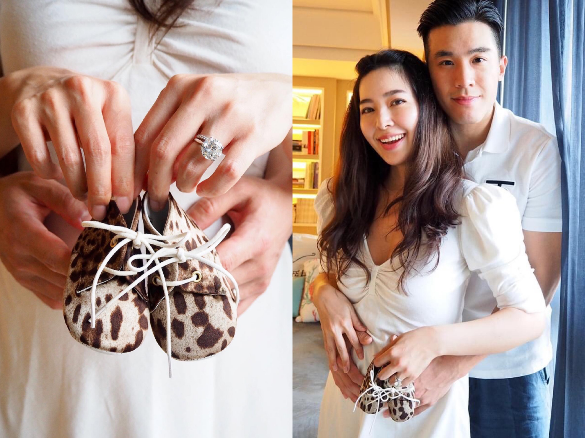 微風集團千金廖曉喬今天宣布有孕了，開心分享這個消息。（翻攝自廖曉喬臉書）