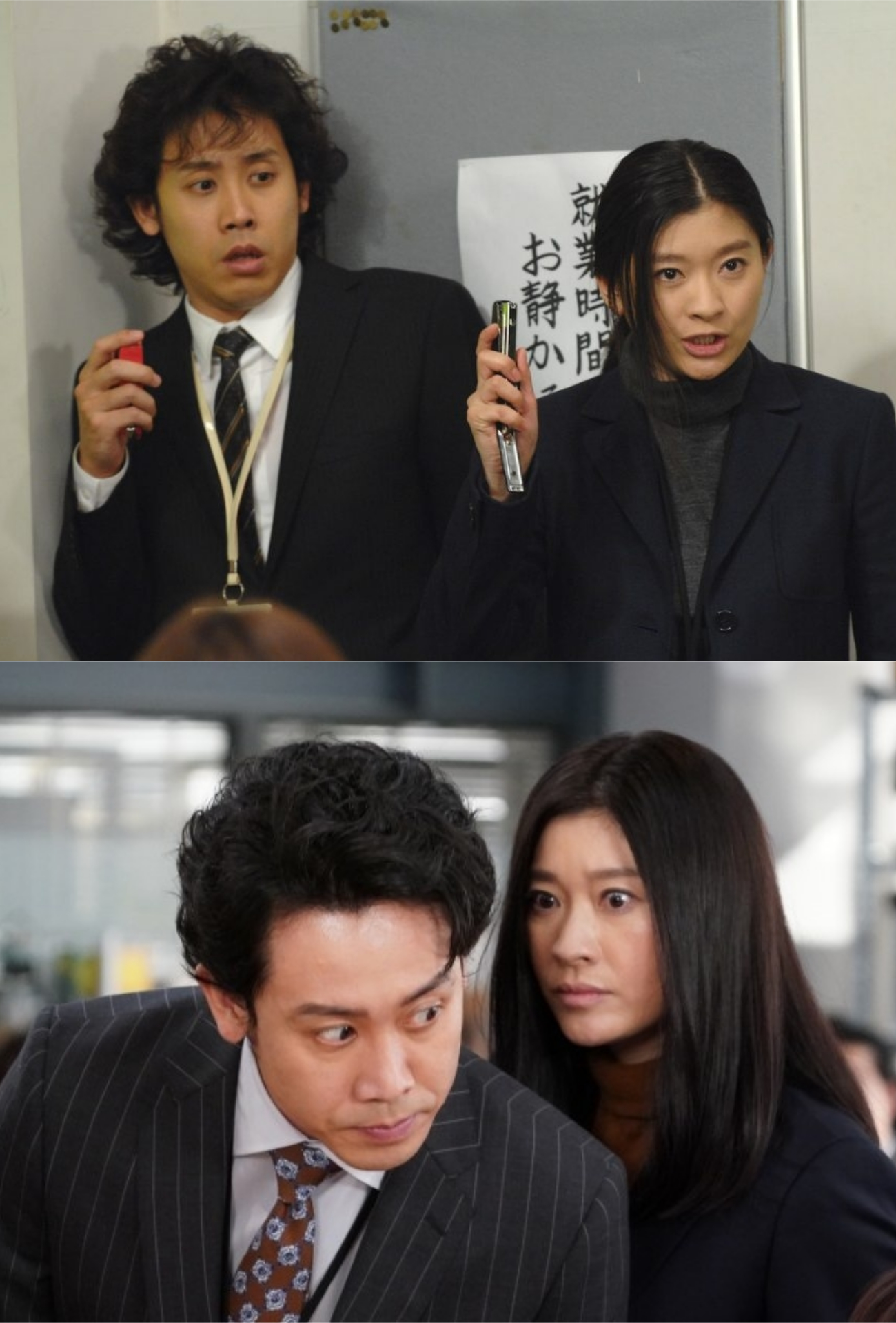 大泉洋(上圖左)和篠原涼子在《派遣女王》的互動總是讓觀眾看了笑破肚,續集中他雖不是主演,但也擁有吃重戲份,更助攻該劇登上推特趨勢榜。(翻攝《派遣女王2》Twitter)