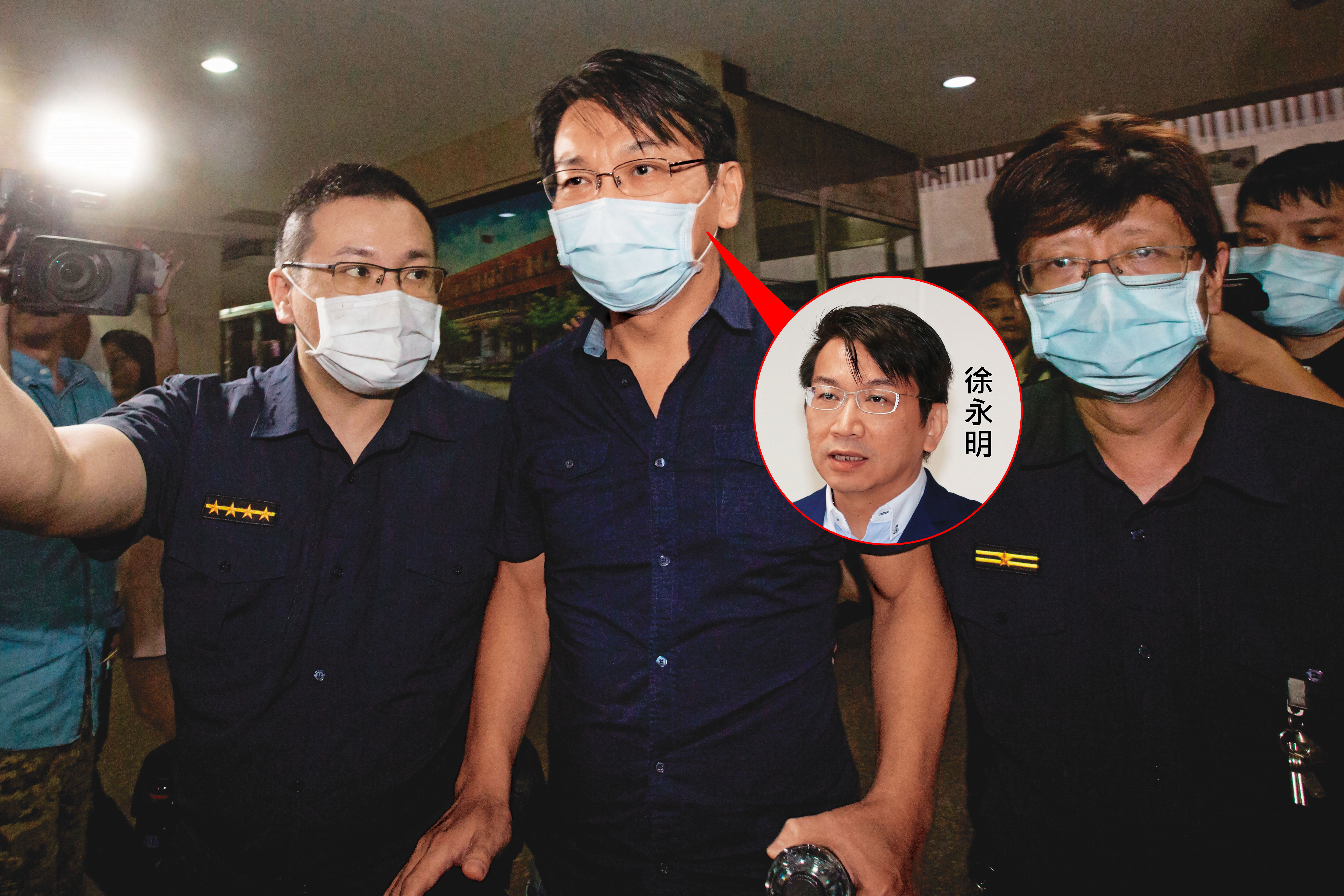 前太流公司負責人李恆隆為爭奪SOGO經營權，涉嫌行賄時代力量黨主席徐永明（中）等5名朝野立委，訊後遭聲押禁見。