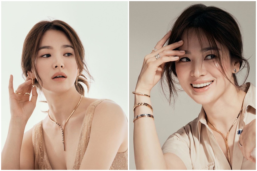 宋慧喬代言珠寶品牌，手中戴著的戒指與當年套牢宋仲基是同系列 。（翻攝自宋慧喬IG）