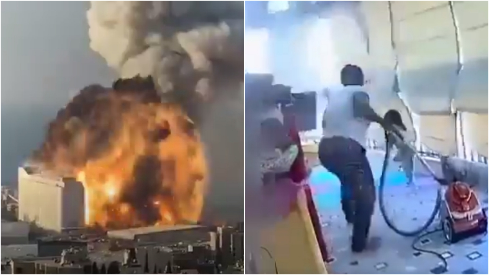 貝魯特港口4日晚間發生大爆炸，一名非裔幫傭的行為獲得網友讚賞。（翻攝推特）