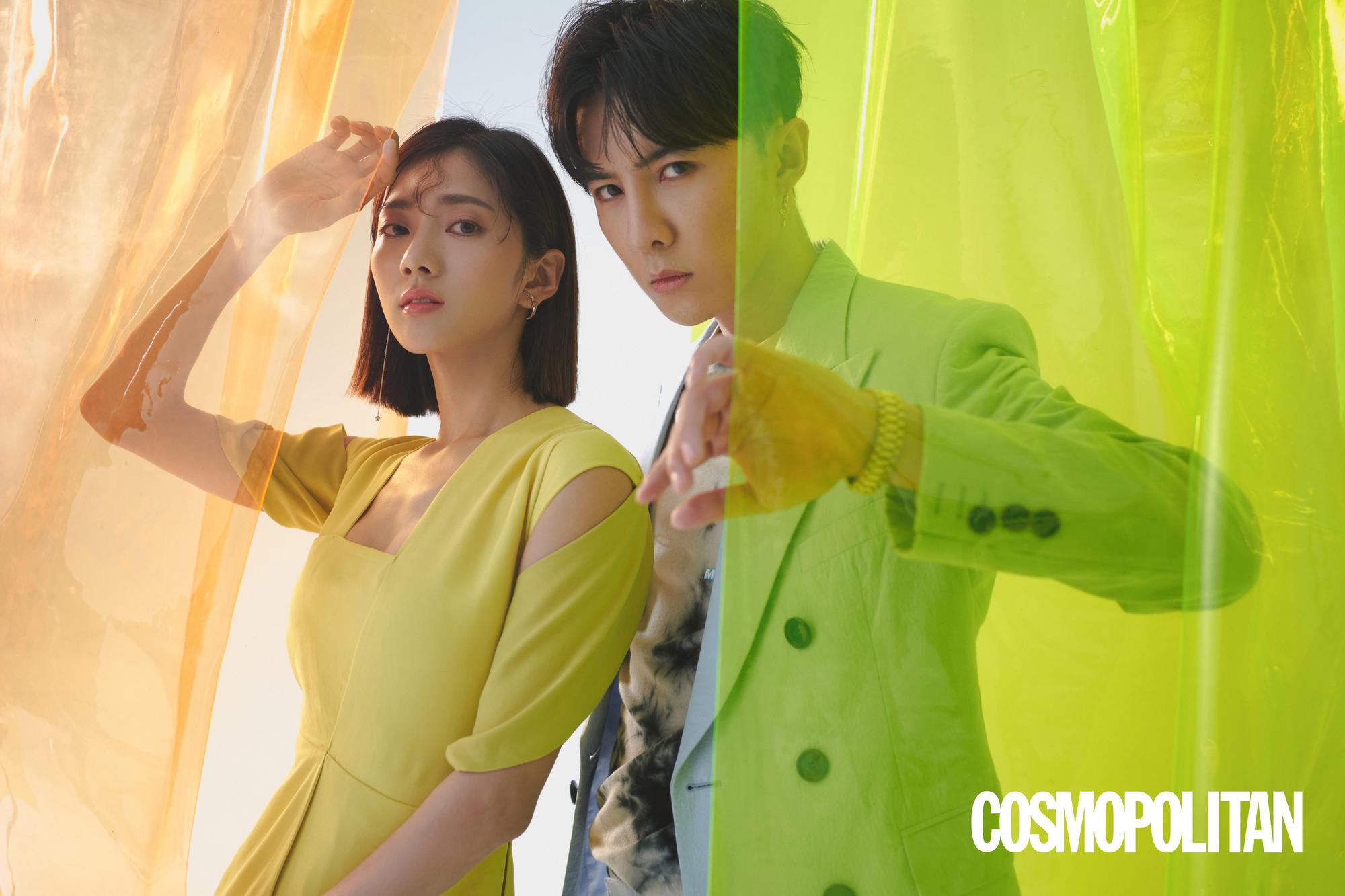 蔡黃汝(左)、唐禹哲(右)受邀為COSMOPOLITAN.COM拍攝封面。(圖/COSMOPOLITAN.COM提供)