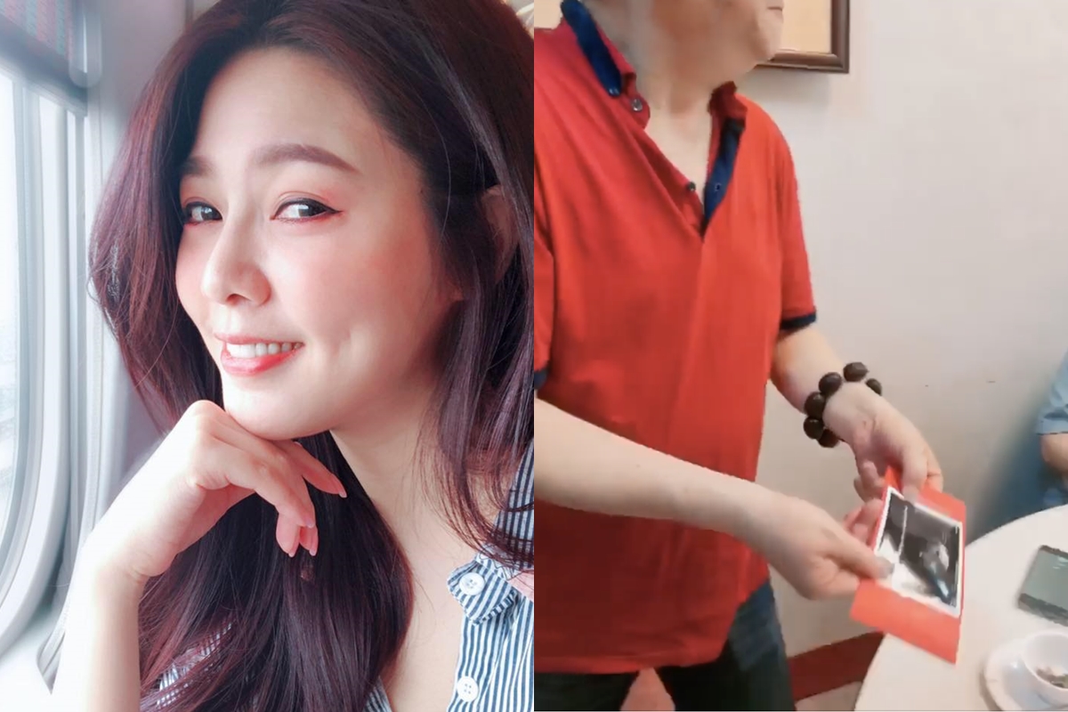 白家綺和吳東諺在臉書po文喜分享懷了第二胎，影片裡面可見超音波照。（翻攝自白家綺臉書）