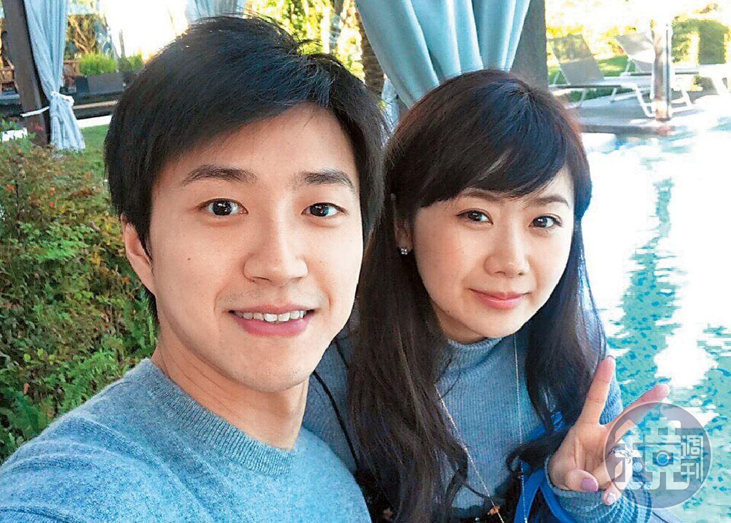 現在的福原愛想哭時，身邊總有江宏傑安慰她。（翻攝自福原愛微博）