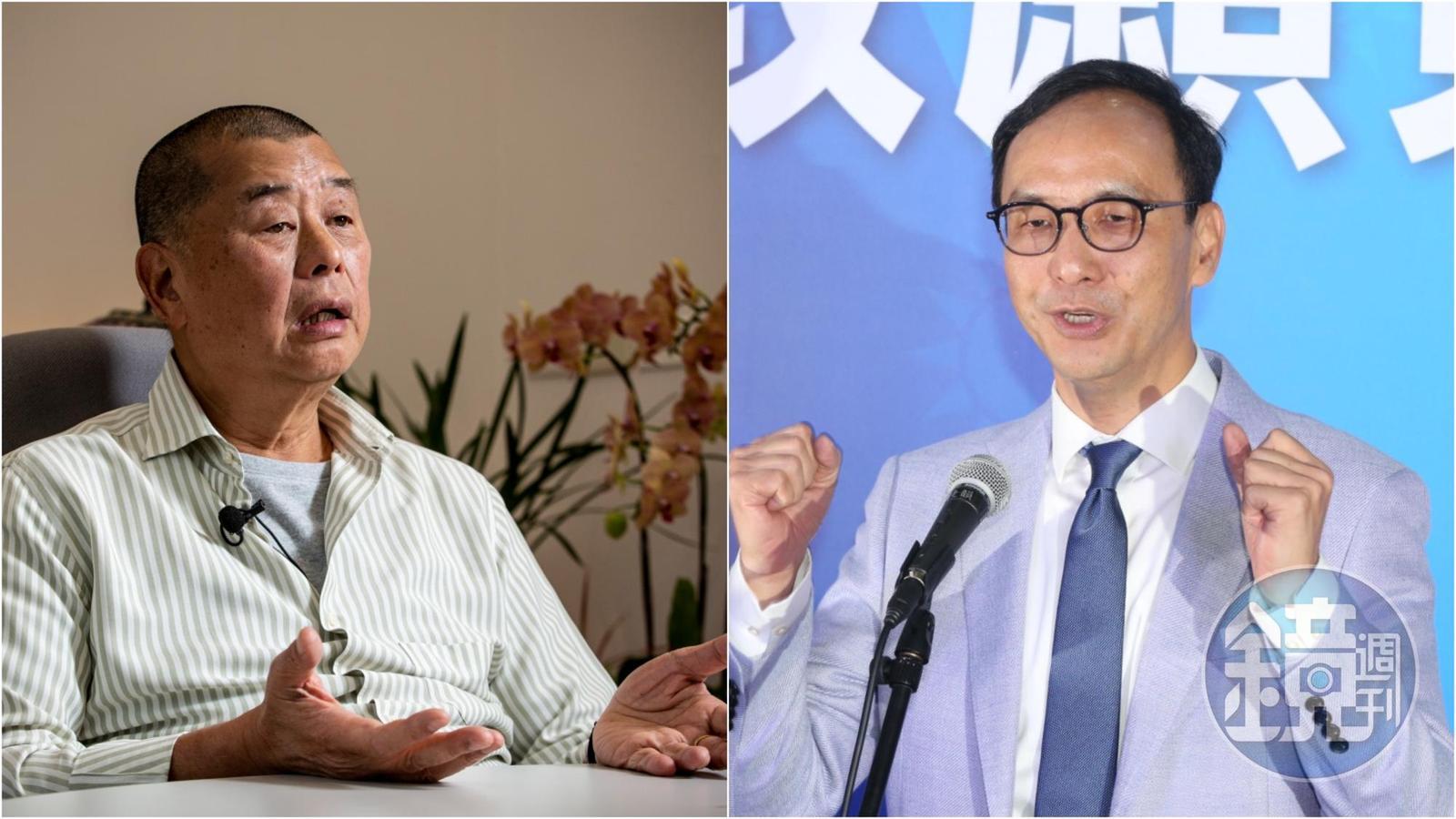 壹傳媒創辦人黎智英(左)遭港警逮捕,朱立倫(右)表態應保護新聞自由。