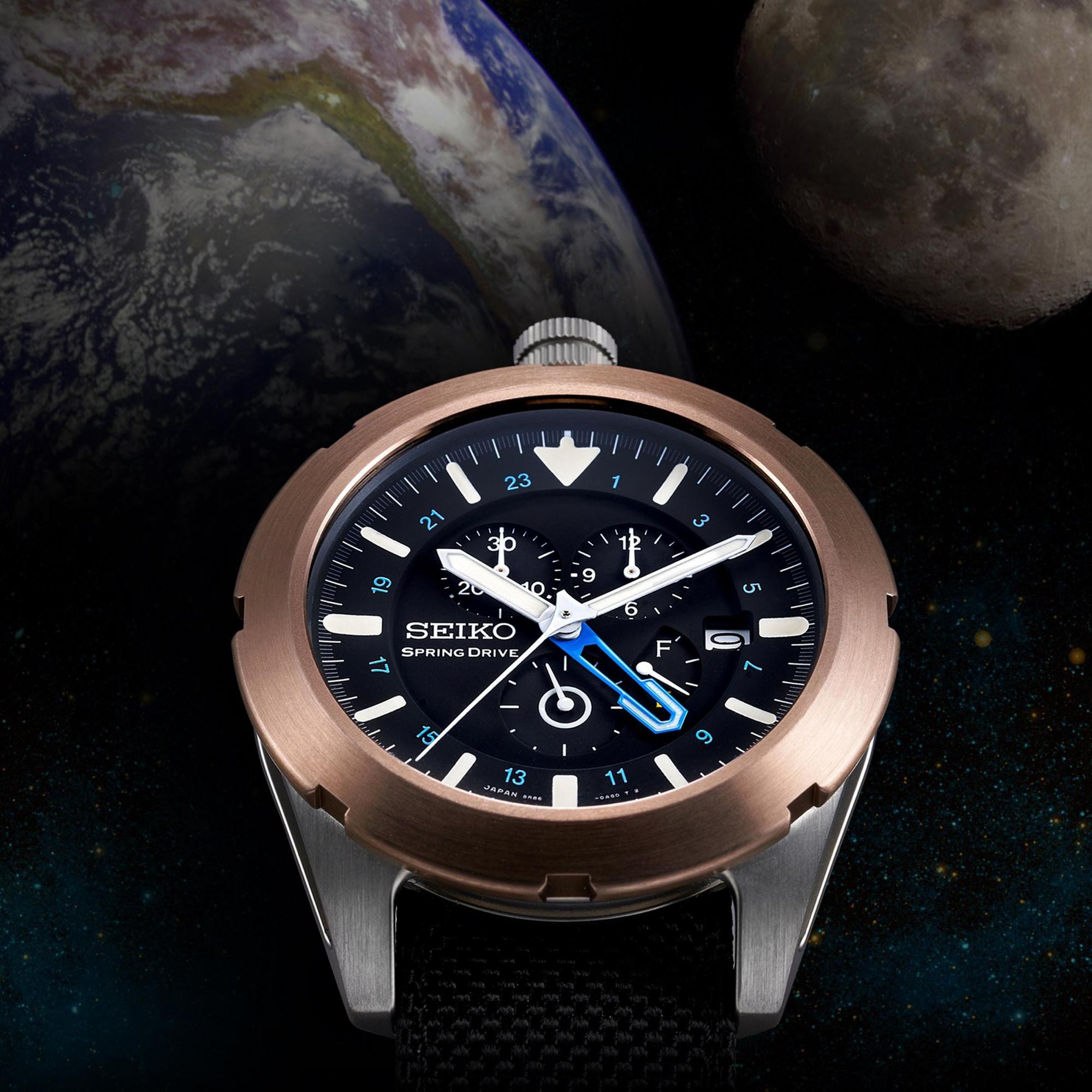 SEIKO「Spring Drive Spacewalk」SPS005J1 型號，2010年出廠，預估拍價：150,000～180,000港元。