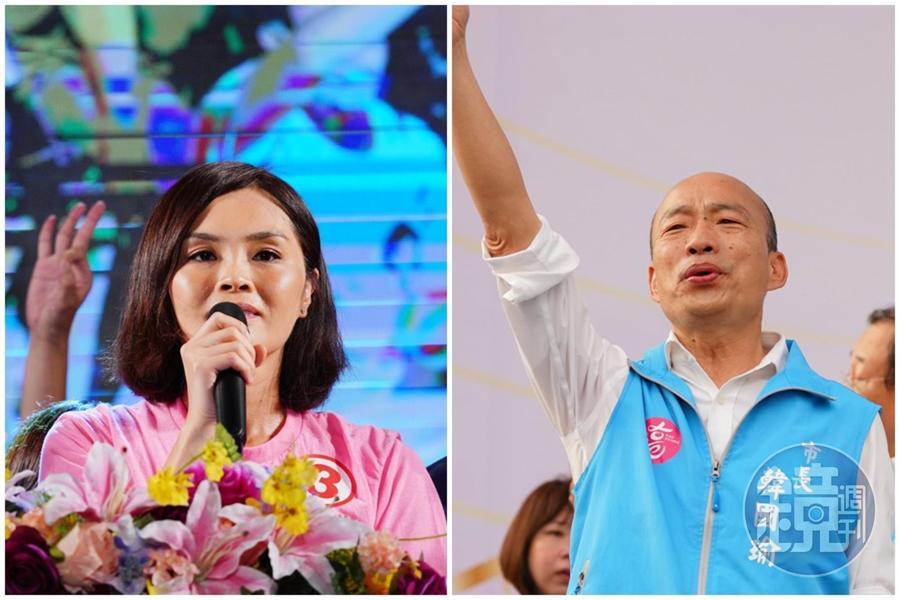 前韓國瑜市府團隊今天為李眉蓁(左圖)助選,而戶籍仍在高雄的韓國瑜(右圖)8月15日也將現身投票。(本刊資料照)