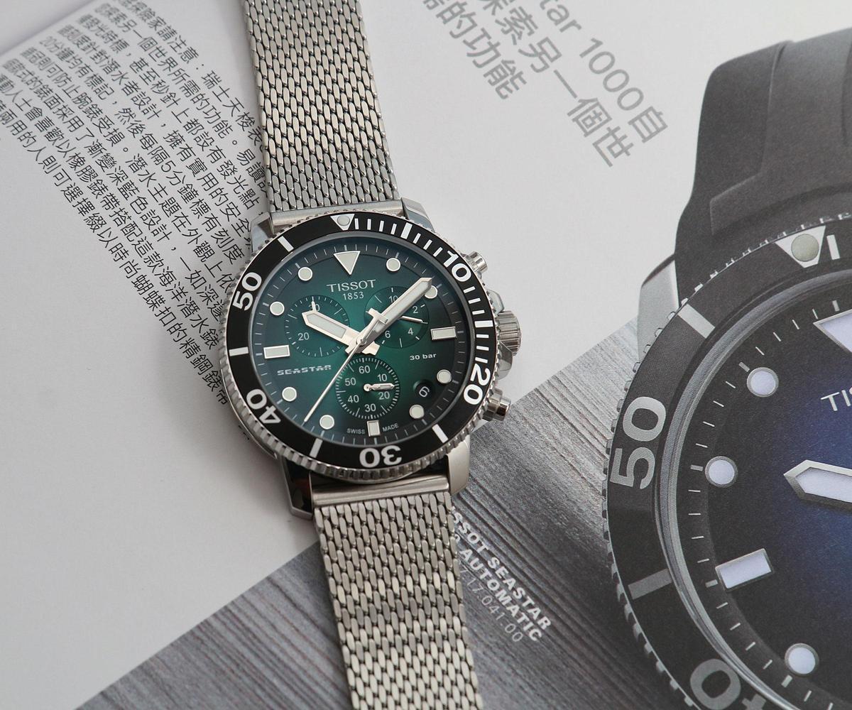錶徑43mm、不鏽鋼材質、時間及日期指示、Powermatic 80自動上鏈機芯、防水300米、建議售價NT$ 24,100(攝影:李宇勝)