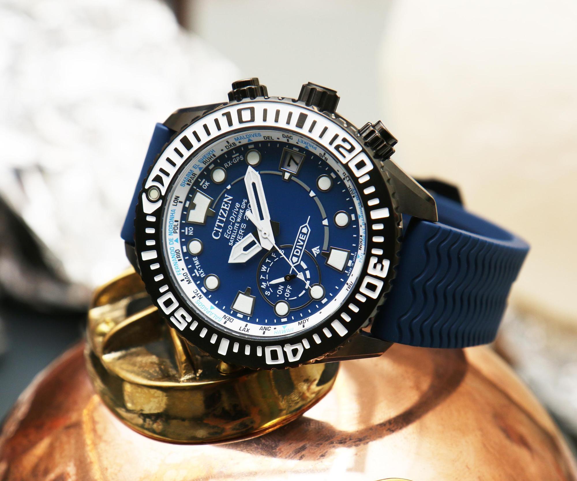 錶徑47mm、超級鈦材質、時間及星期與日期指示、F158 Eco-Drive光動能機芯、防水200米、建議售價NT$ 49,800 (攝影:李宇勝)