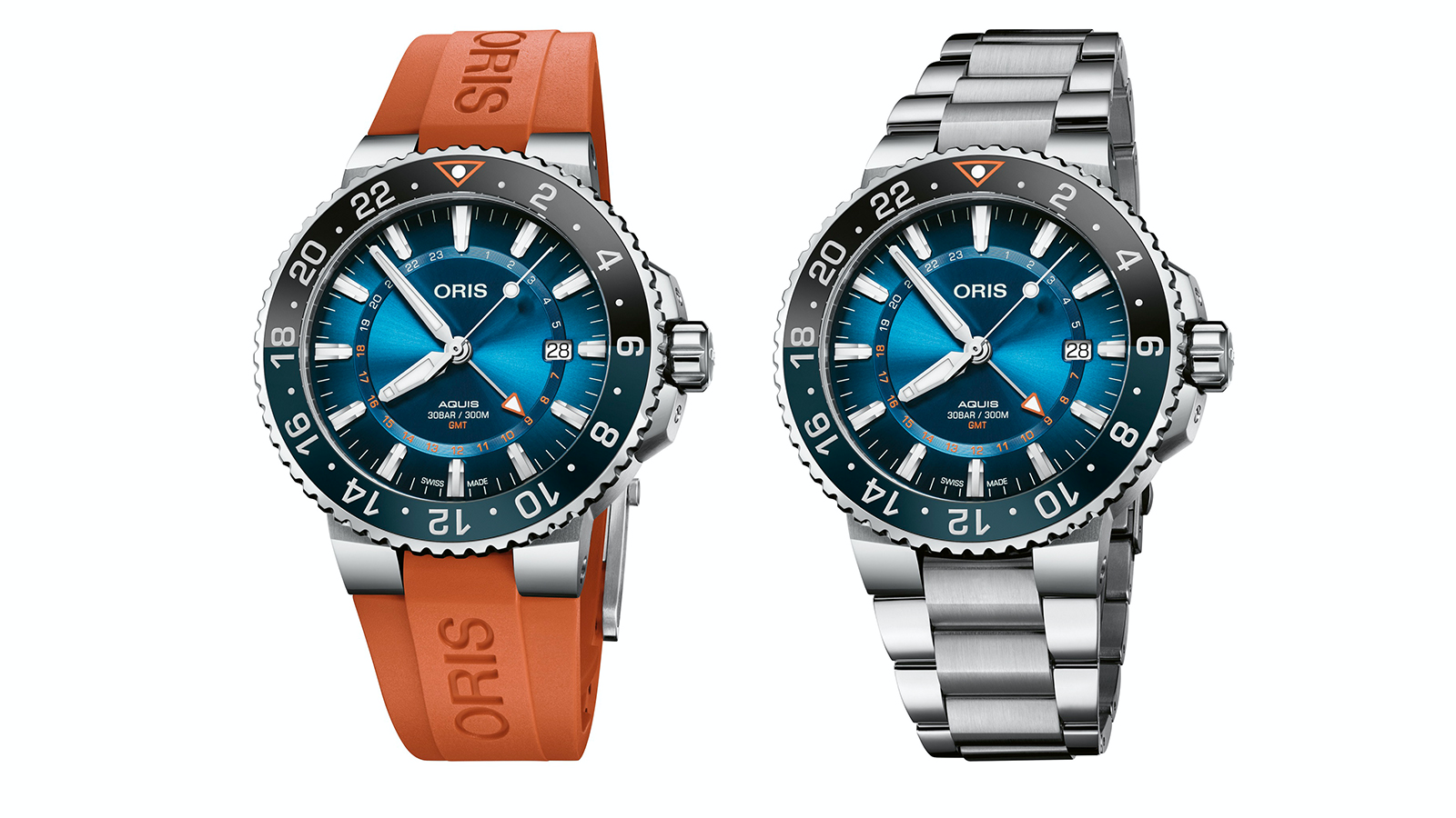 錶徑43.5mm、不鏽鋼材質、時間及日期指示、第二地時間指示、ORIS 798自動上鏈機芯、防水300米、全球限量2000只、建議售價NT$ 80,000(膠帶款)、NT$ 83,000(鍊帶款)