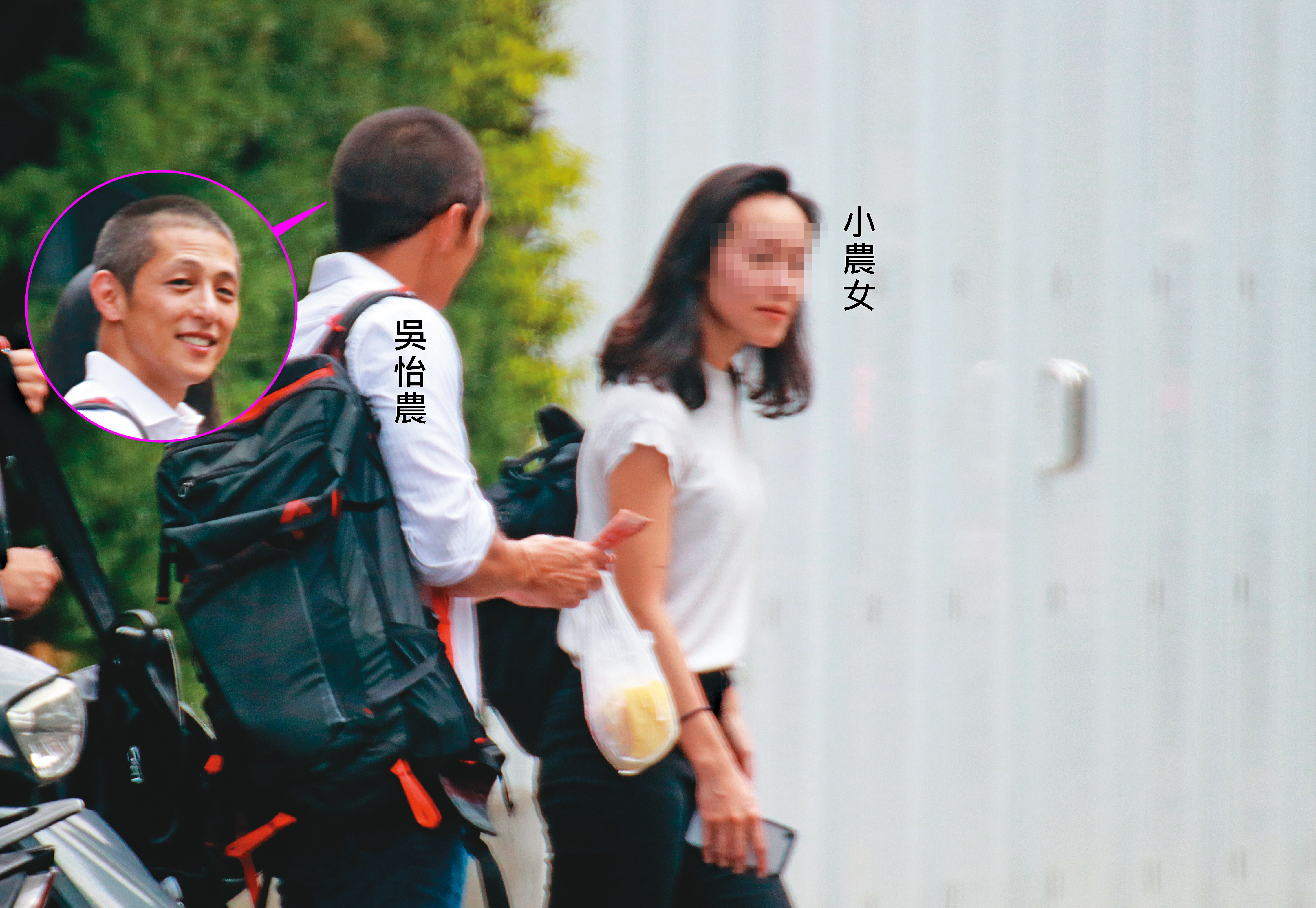 07月25日09:49與吳怡農（左）傳出過夜情的王姓「小農女」（右），目前在吳創辦的壯闊台灣協會擔任研究員，2人經常一起外出洽公。