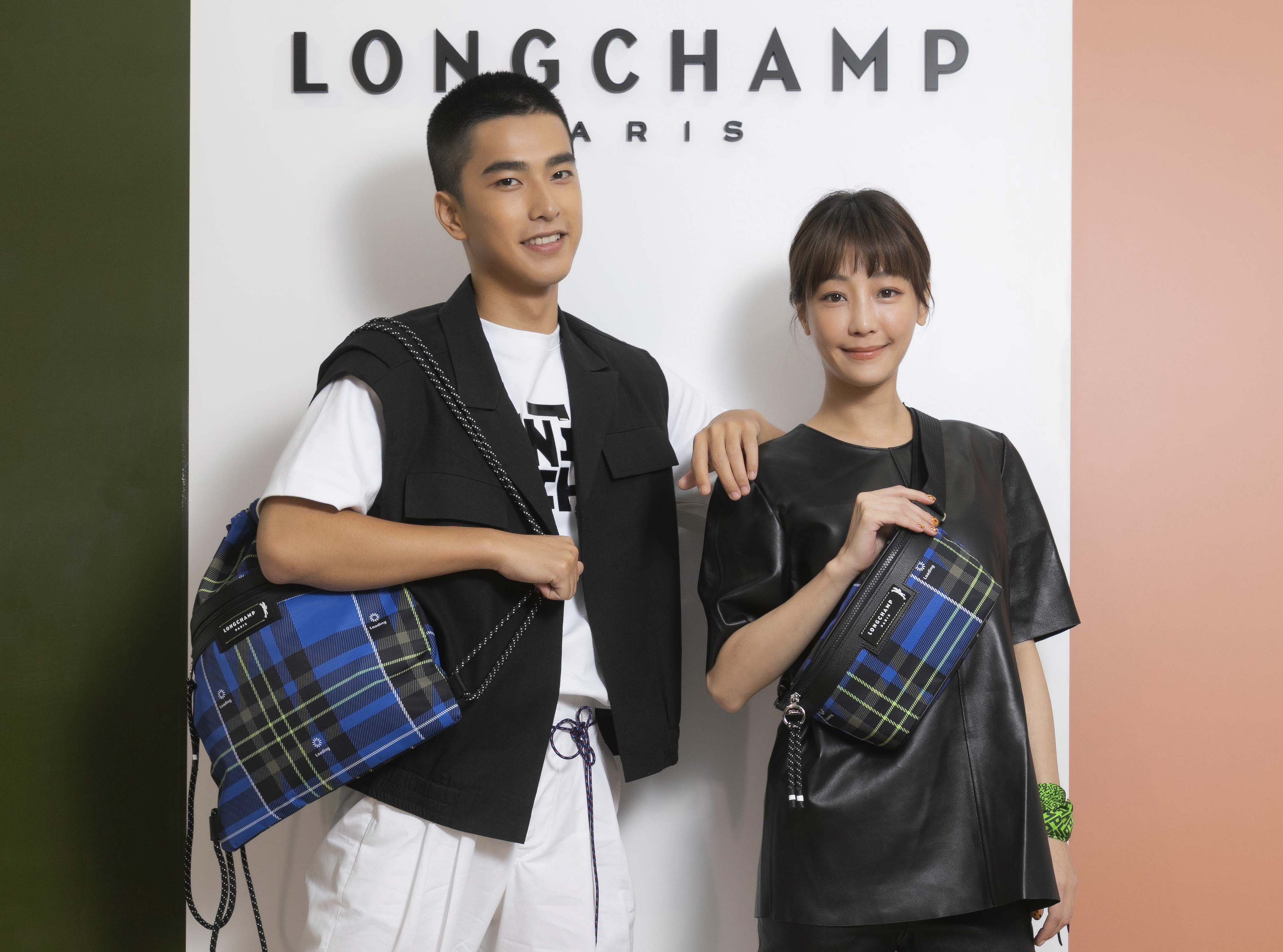 謝欣穎（右）與曾敬驊出席LONGCHAMP 2020冬季新品預覽會。（LONGCHAMP提供）