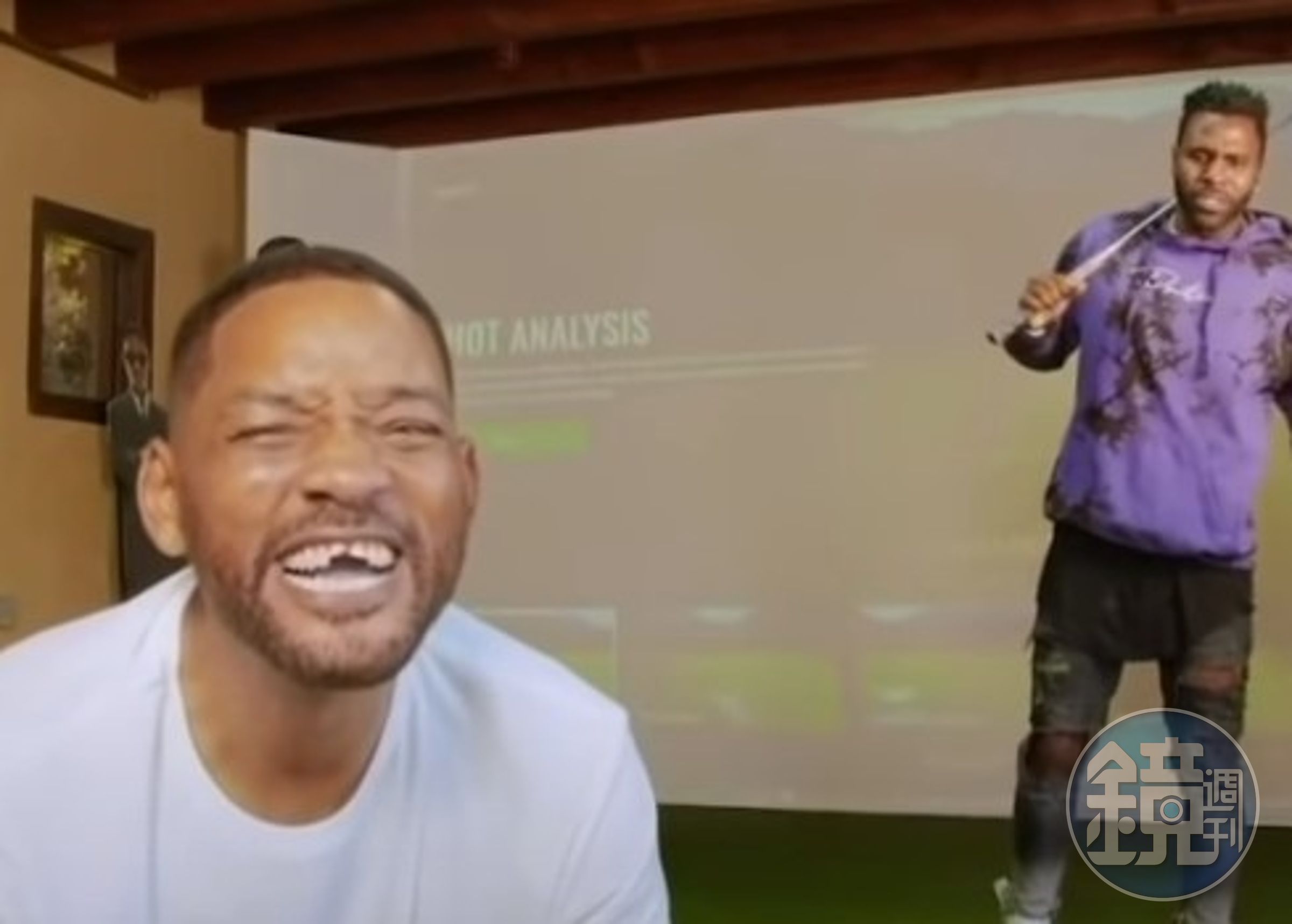 威爾史密斯（Will Smith）慘遭打斷2顆上門牙，表情痛苦。（翻攝自網路）