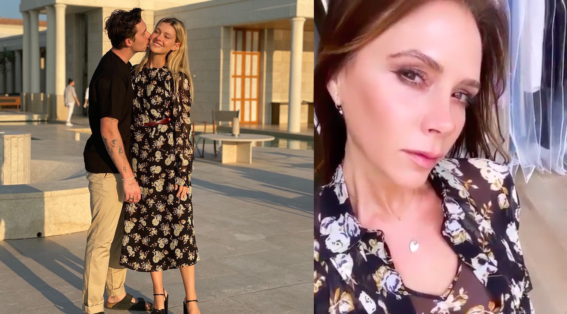 妮寇拉佩茲婆媳裝一穿上去，貝嫂維多利亞自然樂不可支。（翻攝自Nicola Peltz、Victoria Beckham IG）