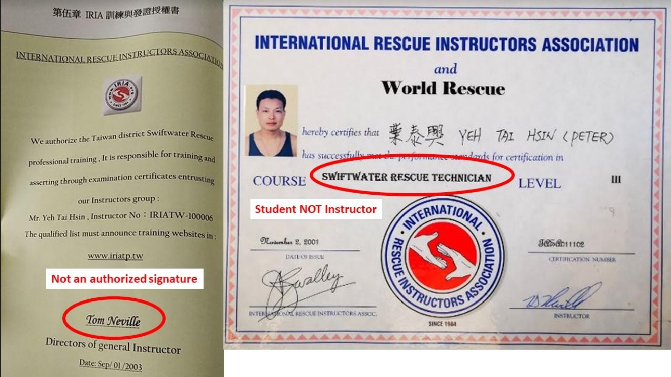 IRIA控訴指葉涉詐欺以及偽造文書。（IRIA提供）