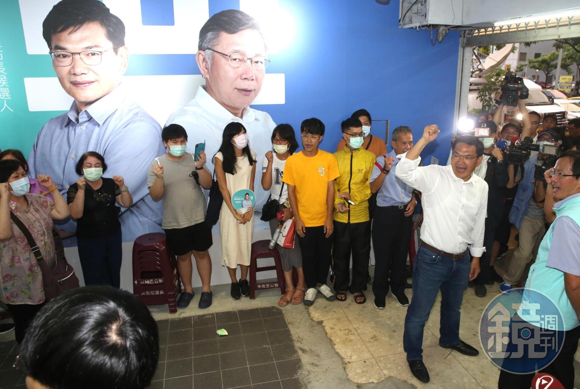 吳益政傍晚近6點宣布敗選,民眾黨黨主席柯文哲未現身。